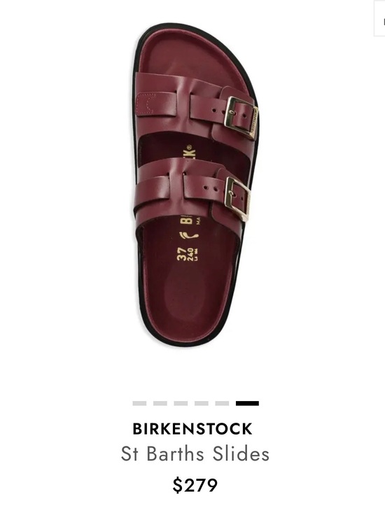 Birkenstock Shoes - Birkenstock St Barths Slides - Burgundy/Women’s Sandal 38